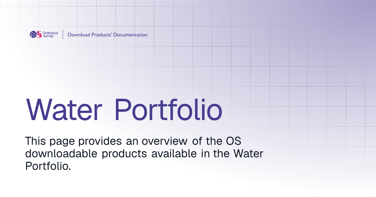 Water Portfolio | OS Download Products' Documentation